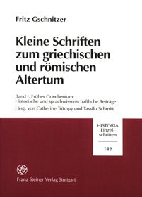 Kleine Schriften zum griechischen und römischen Altertum. Band 1