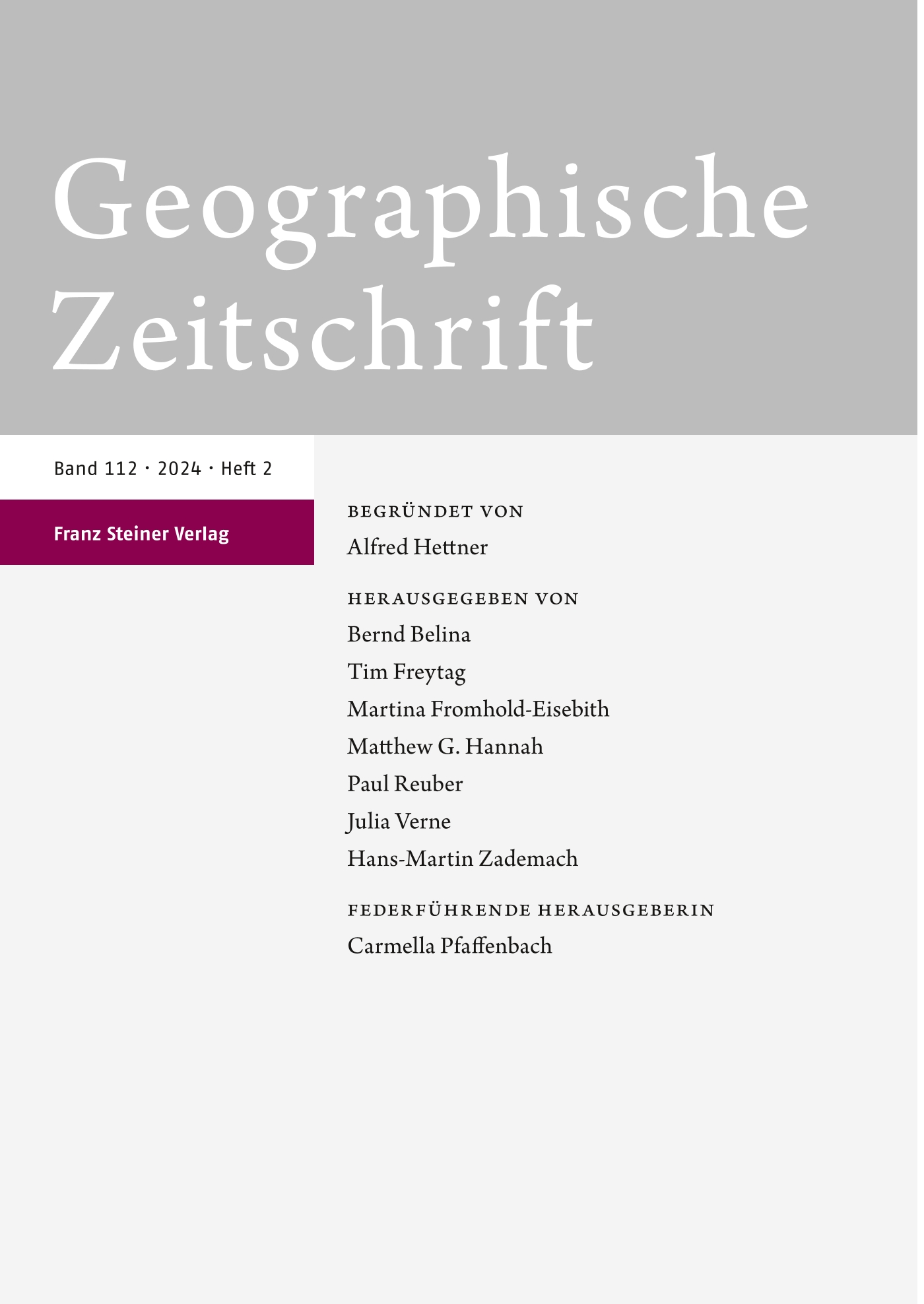 Geographische Zeitschrift - online