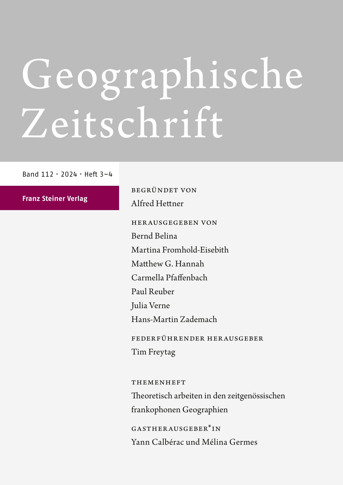 Geographische Zeitschrift - online