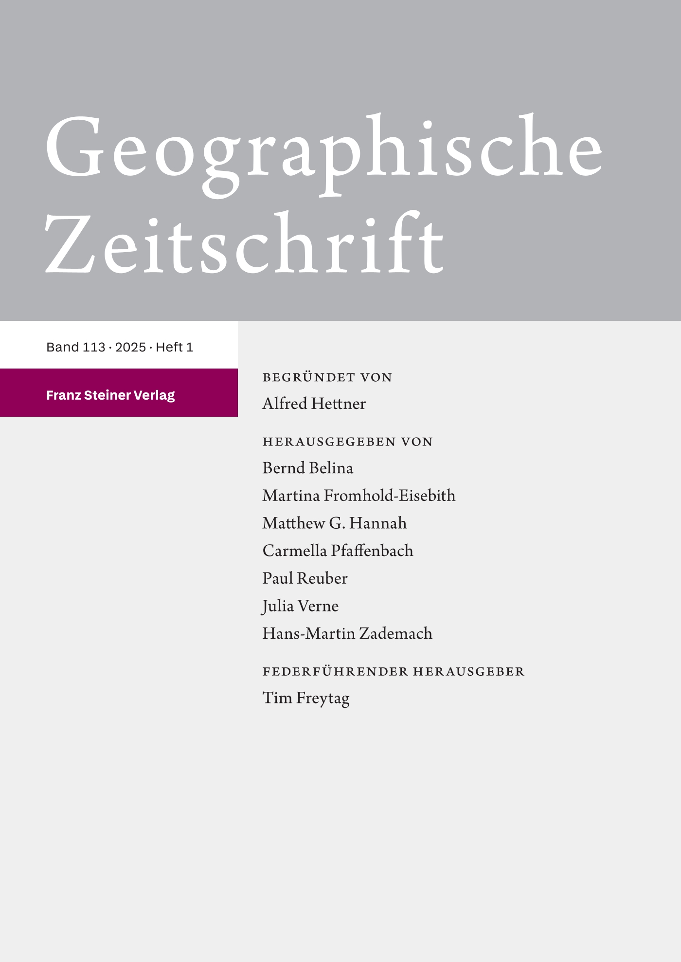 Geographische Zeitschrift - online