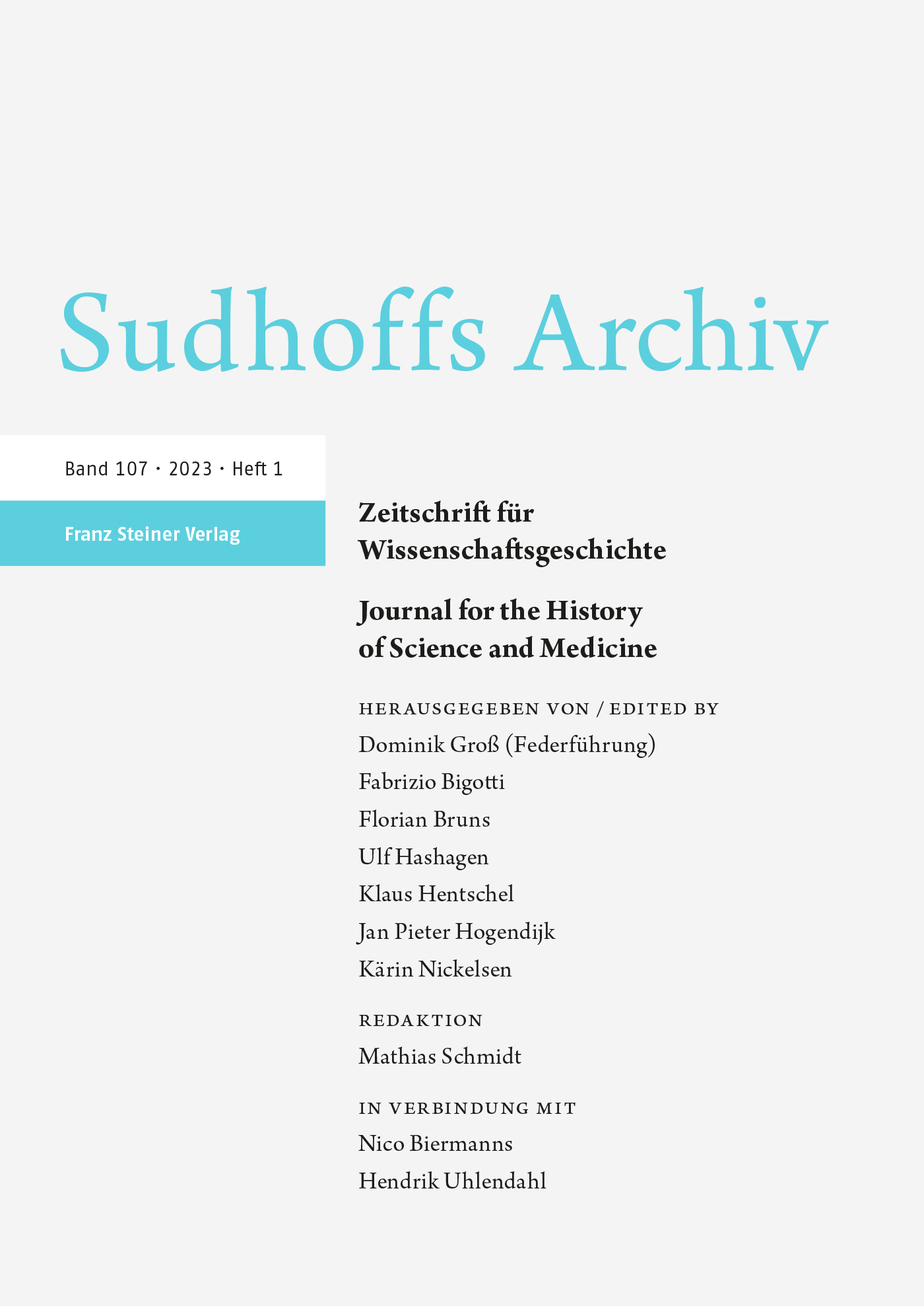 Sudhoffs Archiv - online