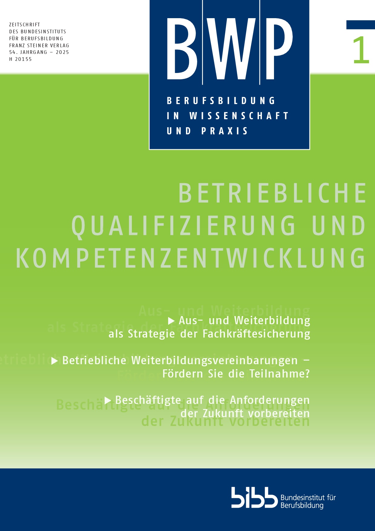 Cover der Zeitschrift BWP Heft 2023/3