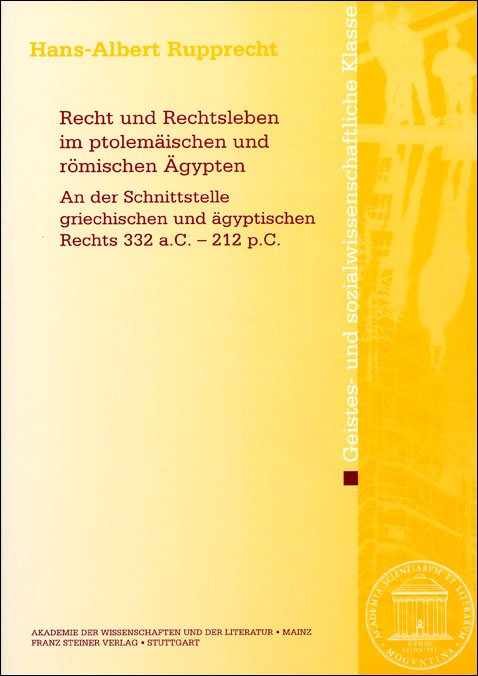 Recht und Rechtsleben im ptolemäischen und römischen Ägypten