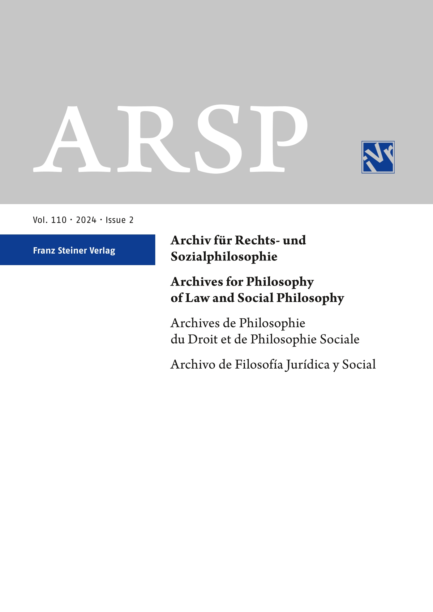 Archiv für Rechts- und Sozialphilosophie - print +online