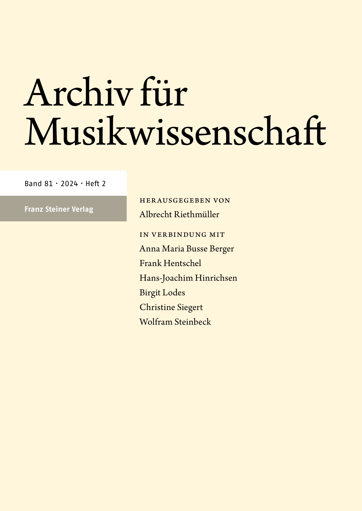 Archiv für Musikwissenschaft